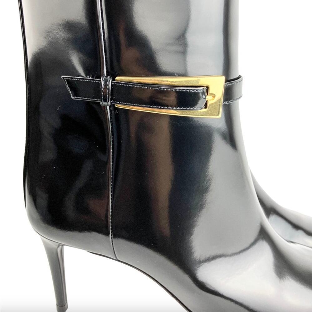 Saint Laurent Lee 70mm Patent Leather Buckle Boot Sz 38.5 - Picture 5 of 5